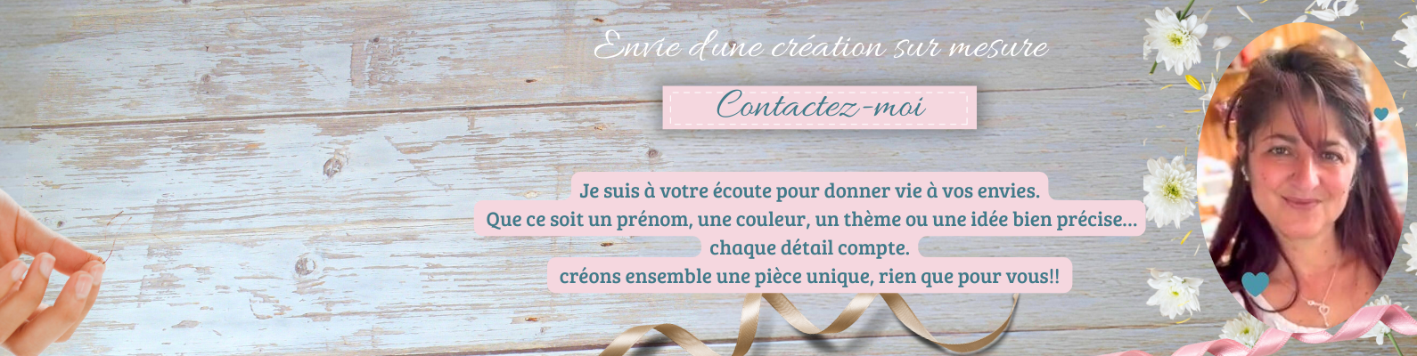 Du choix des couleurs à la broderie, tout est possible. N’hésitez pas à me contacter et créons ensemble quelque chose de magique !